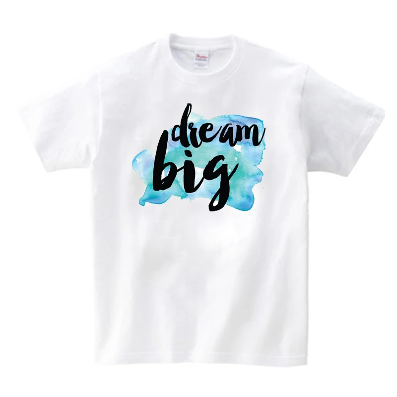 

Детская футболка dream big, футболка с надписью, повседневная забавная Одежда для мальчиков, 2020, летняя одежда, милые детские топы, модные Мультяшные футболки, топы