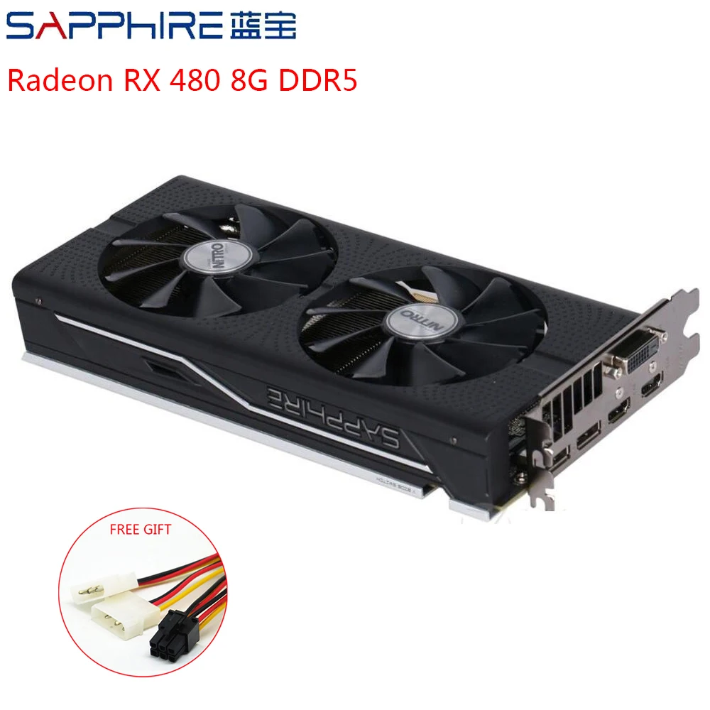 Видеокарта SAPPHIRE Radeon RX 480 игровая видеокарта AMD для игрового ПК графический