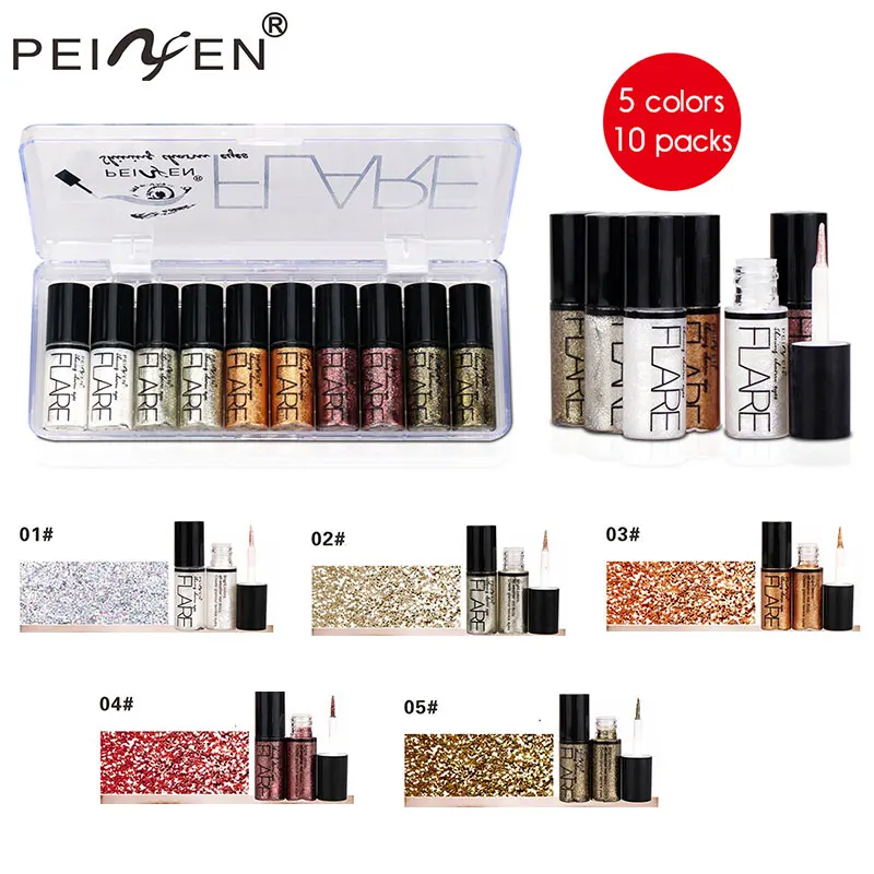 1 Box 5 Colors Professional Makeup Silver Rose Gold Color Liquid Glitter Eyeliner Shiny Eye Liners for Women Eye Cosmetics
1 Box 5 Colors Professional Makeup Silver Rose Gold Color Liquid Glitter Eyeliner Shiny Eye Liners for Women Eye Cosmetics