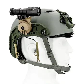 Fast Ops Core helmet for tactical Peltor Comtac i ii iii headphones ARC rail adapter and mounting kit with tactical flashlight
Fast Ops Core helmet for tactical Peltor Comtac i ii iii headphones ARC rail adapter and mounting kit with tactical flashlight