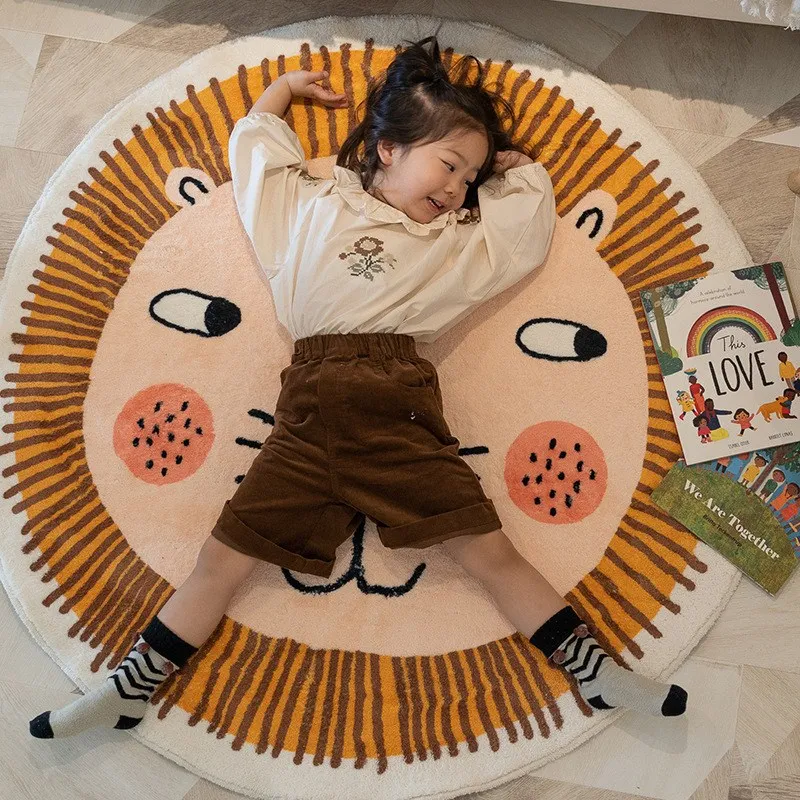 Soft Cartoon Round Carpet Floor Mat Bedroom Polyester Lion Koala Rug Anti-Slip Baby Play Mat Nordic Kids Room Hall Decoration
Soft Cartoon Round Carpet Floor Mat Bedroom Polyester Lion Koala Rug Anti-Slip Baby Play Mat Nordic Kids Room Hall Decoration