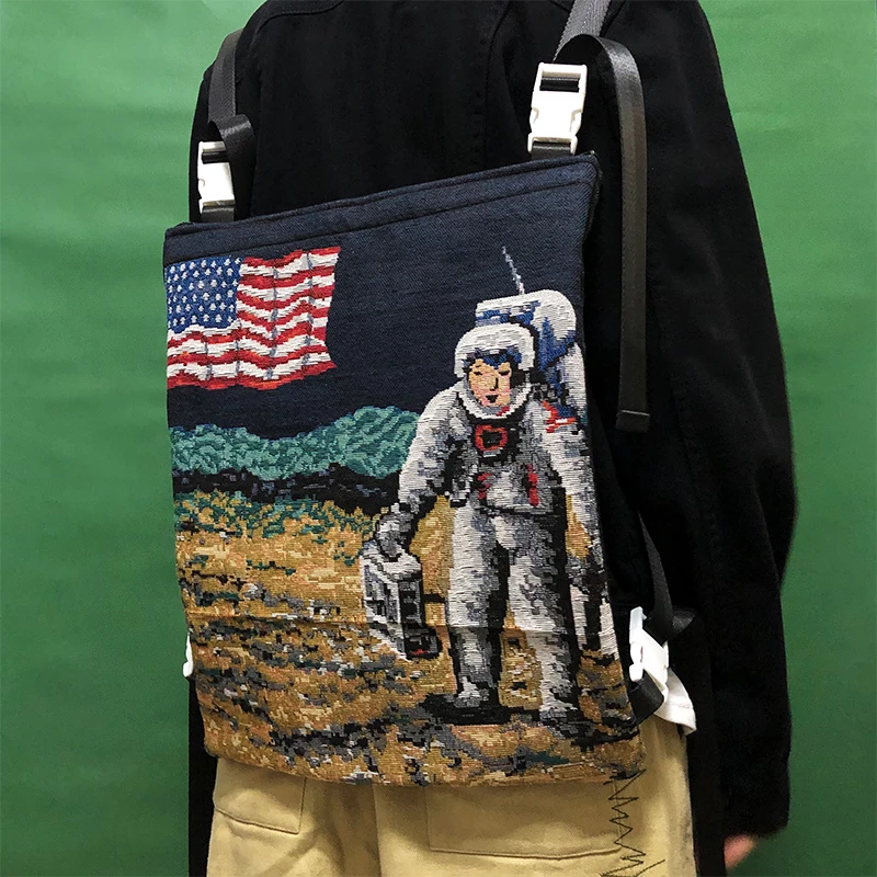 Fashion Backpack Moon Exploration Astronaut Jacquard Couples Same Style Trendy Casual Diagonal Backpack
Fashion Backpack Moon Exploration Astronaut Jacquard Couples Same Style Trendy Casual Diagonal Backpack