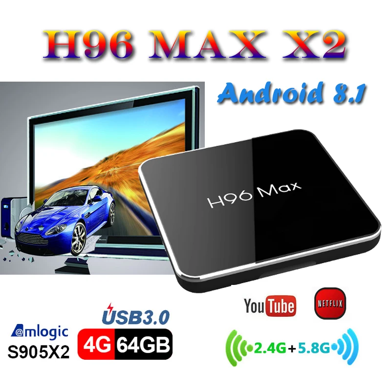 Best stable smart tv set top box S905X2 Quad Core 4GB 64GB H96 MAX X2 android 8.1 tv boxes H.265 USB 3.0 Bluetooth media Player
Best stable smart tv set top box S905X2 Quad Core 4GB 64GB H96 MAX X2 android 8.1 tv boxes H.265 USB 3.0 Bluetooth media Player