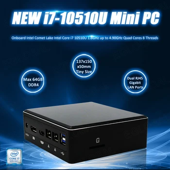 Eglobal New 10th Gen Mini PC Computer Intel i7-10510U 2*DDR4 M.2 SSD 2*LAN 4K HTPC Windows 10 Linux 8*USB USB-C HDMI DP WiFi
Eglobal New 10th Gen Mini PC Computer Intel i7-10510U 2*DDR4 M.2 SSD 2*LAN 4K HTPC Windows 10 Linux 8*USB USB-C HDMI DP WiFi
