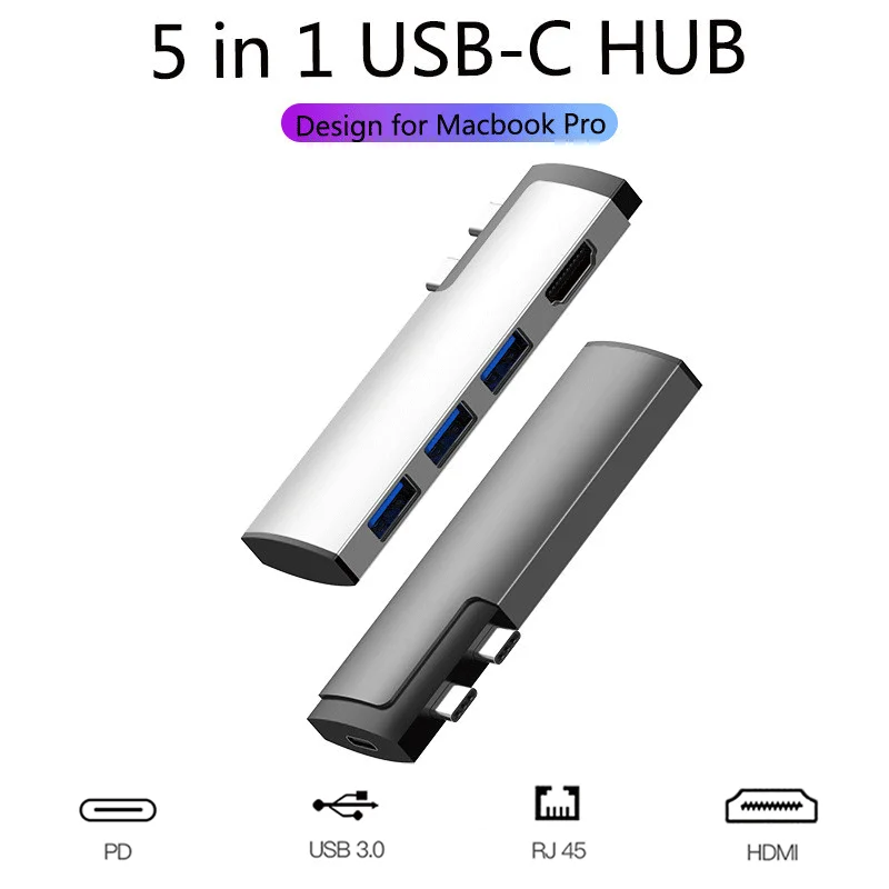 USB C Hub Type C Hub To HDMI Adapter 4K Thunderbolt 3 USB 3.0 Hub with Hub TF SD Reader Slot PD for MacBook Pro Air 15 2018 2019
USB C Hub Type C Hub To HDMI Adapter 4K Thunderbolt 3 USB 3.0 Hub with Hub TF SD Reader Slot PD for MacBook Pro Air 15 2018 2019