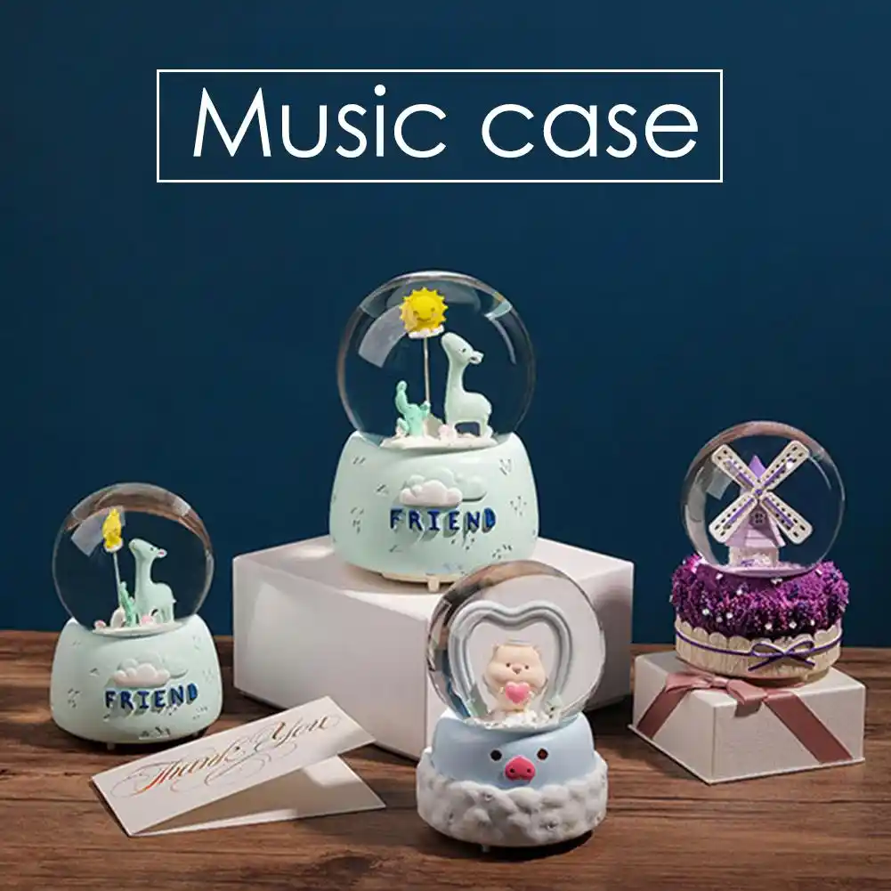 crystal ball music box student couple gift music box ornaments