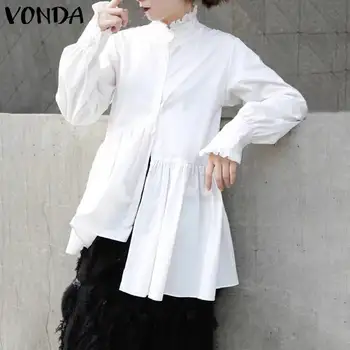 VONDA Fashion Blouse Women Long Sleeve Stand Collar Irregular Hem Tops Asymmetric Button Up Pleated Shirts S-5XL Blusas Feminina
VONDA Fashion Blouse Women Long Sleeve Stand Collar Irregular Hem Tops Asymmetric Button Up Pleated Shirts S-5XL Blusas Feminina