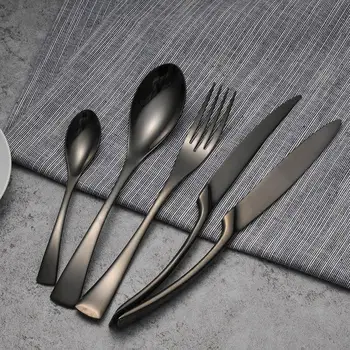 5PCS/Set Stainless Steel Tableware Black Cutlery Set Dinnerware Dinner Fork Knife Steak Knife Spoon Dessert Spoon
5PCS/Set Stainless Steel Tableware Black Cutlery Set Dinnerware Dinner Fork Knife Steak Knife Spoon Dessert Spoon