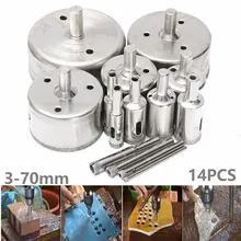 14pcs 3/5/6/8/10/12/16/18/20/30/40/50/60/70 Diamond Drill Bit Coated Core Hole Opener Saw Cutting For Glass Tile Marble Drilling
14pcs 3/5/6/8/10/12/16/18/20/30/40/50/60/70 Diamond Drill Bit Coated Core Hole Opener Saw Cutting For Glass Tile Marble Drilling