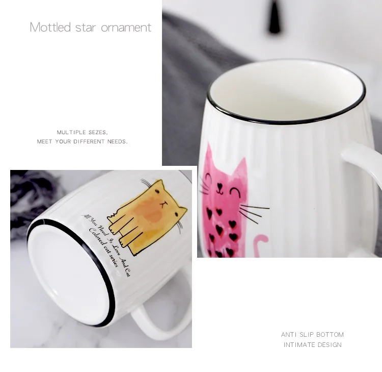 oussirro cute cat kitty creative ceramic mugs cup