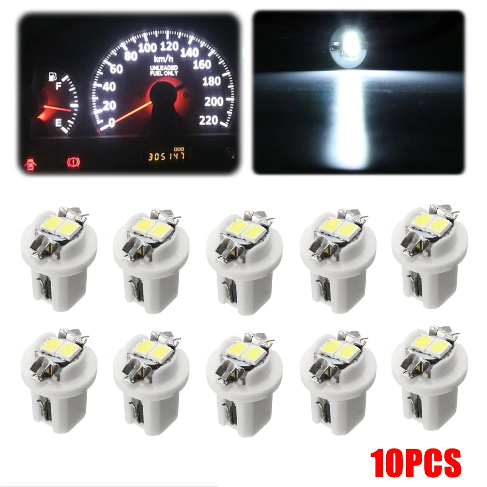 10 Pcs White T5 B8.5D 2LED Auto Car Interior Dash Wedge Gauge Instrument Mount Side Light Bulbs White Bright Replacement
10 Pcs White T5 B8.5D 2LED Auto Car Interior Dash Wedge Gauge Instrument Mount Side Light Bulbs White Bright Replacement