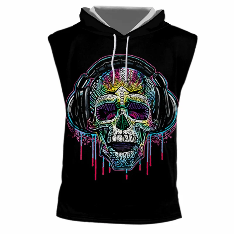 IFPD EU/US Size 3D Print Hooded Tank Top Summer Music Skull Print Sleeveless Shirt Plus Size Casual Funny Fitness Vest Hot Sale
IFPD EU/US Size 3D Print Hooded Tank Top Summer Music Skull Print Sleeveless Shirt Plus Size Casual Funny Fitness Vest Hot Sale