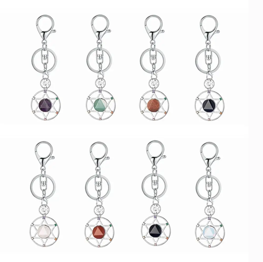 ASHMITA Natural Hexagram Stone Pendant keychain Six Stars Magen of David Crystal Car Door Keyring Key chain Jewelry
ASHMITA Natural Hexagram Stone Pendant keychain Six Stars Magen of David Crystal Car Door Keyring Key chain Jewelry