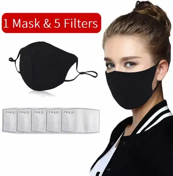 Black Mouth Mask with 5PCS 5-Ply PM2.5 Activated Carbon Filter 3-Ply Pure Cotton Face Mask
Black Mouth Mask with 5PCS 5-Ply PM2.5 Activated Carbon Filter 3-Ply Pure Cotton Face Mask