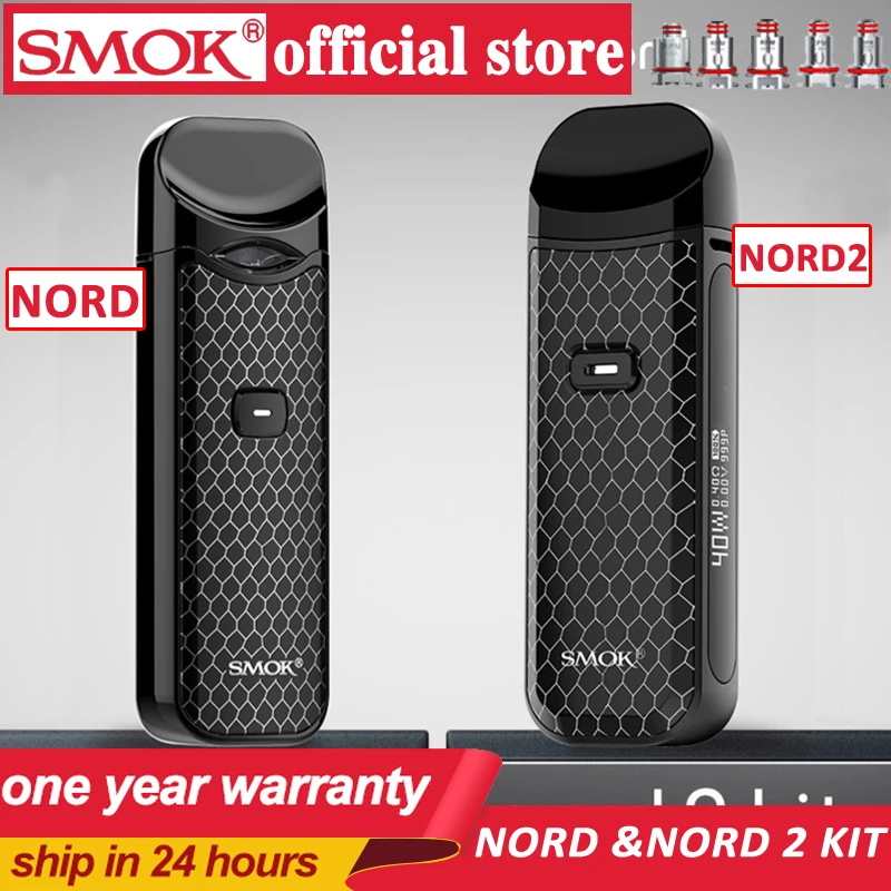 Набор для вейпа Smok Nord 2 Pod с аккумулятором 1100 мАч картридж 3 мл 4 5 сетчатая катушка