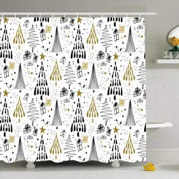 Shower Curtain Set with Hooks 66x72 Festive Christmas Pattern Backdrop Color Hand Drawn Winter Doodle Shimmer Year Textures
Shower Curtain Set with Hooks 66x72 Festive Christmas Pattern Backdrop Color Hand Drawn Winter Doodle Shimmer Year Textures