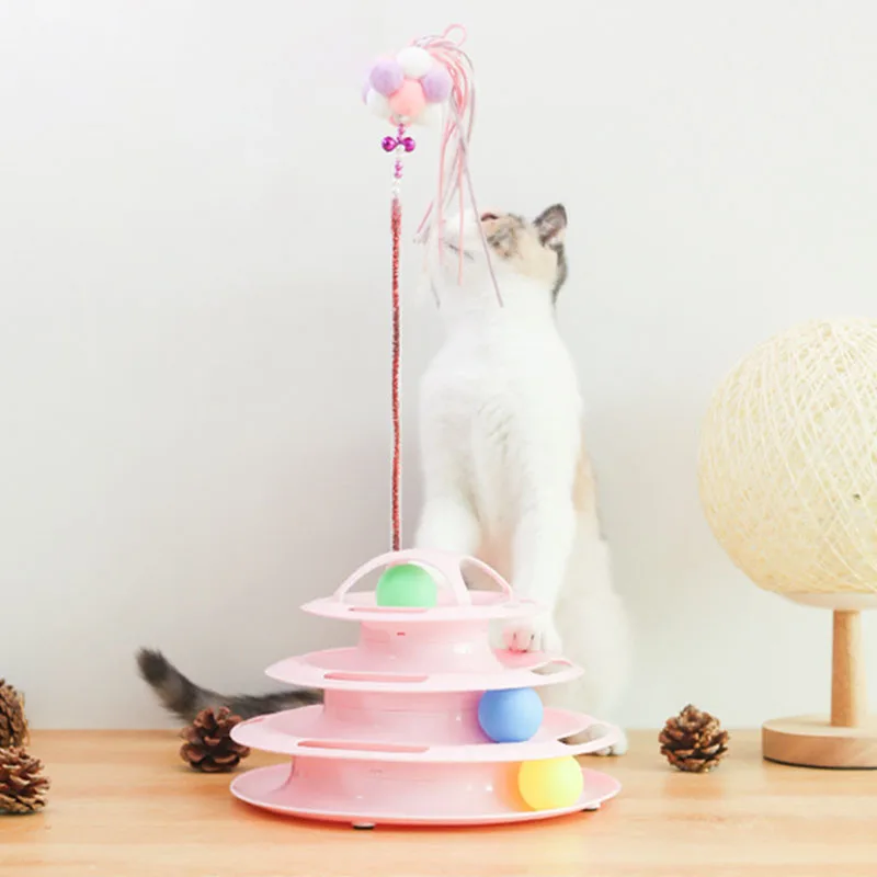 Pet Educational Toy Cat Turntable Four-layer Funny Cat Interactive Play Carousel Ball Funny Cat Stick Home Living 2020 New
Pet Educational Toy Cat Turntable Four-layer Funny Cat Interactive Play Carousel Ball Funny Cat Stick Home Living 2020 New