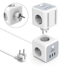 TESSAN PowerCube Power Strip, USB Socket EU Plug Adapter Extension with Switch, 3 Outlets & 3 USB Charging Ports for Home Travel
TESSAN PowerCube Power Strip, USB Socket EU Plug Adapter Extension with Switch, 3 Outlets & 3 USB Charging Ports for Home Travel