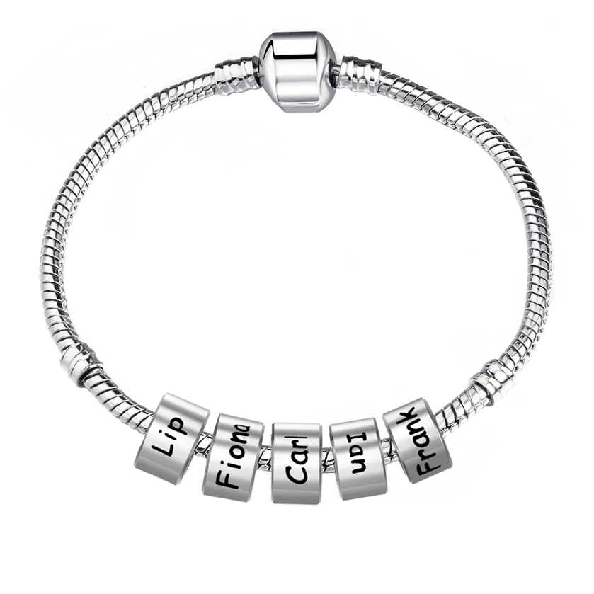 Simple Elegant Stainless Steel Bracelet Sliding Beads Pendant Bangle Custom Family Names Lovers Gifts SL-168
Simple Elegant Stainless Steel Bracelet Sliding Beads Pendant Bangle Custom Family Names Lovers Gifts SL-168