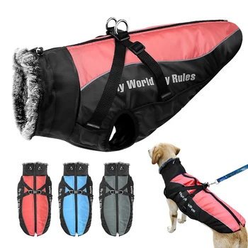 Waterproof Dog Jackets Winter Dog Coats Harness With Furry Collar Warm Pet Sports Clothes Clothing for Medium Large Dogs Bulldog
Waterproof Dog Jackets Winter Dog Coats Harness With Furry Collar Warm Pet Sports Clothes Clothing for Medium Large Dogs Bulldog