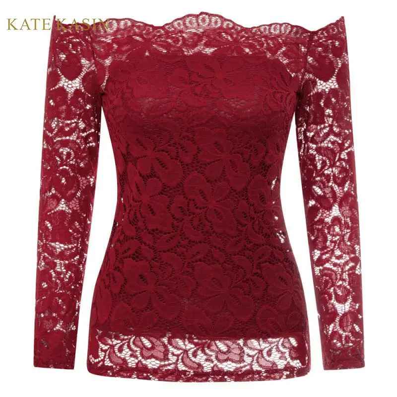 Kate Kasin Women Off Shoulder Lace Floral Tops Wine/Navy Blue Long Sleeve Slash Neck Elegant Modal Lining Blouse Shirt Top S-XXL
Kate Kasin Women Off Shoulder Lace Floral Tops Wine/Navy Blue Long Sleeve Slash Neck Elegant Modal Lining Blouse Shirt Top S-XXL