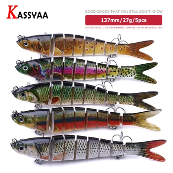 5pcs/Lot Long Shot Mutilsection Fishing Hard Bait 137mm27g Whole Swim Layer 8Jointed Bass Pesca Isca Winter Crank Lure Wholesale
5pcs/Lot Long Shot Mutilsection Fishing Hard Bait 137mm27g Whole Swim Layer 8Jointed Bass Pesca Isca Winter Crank Lure Wholesale