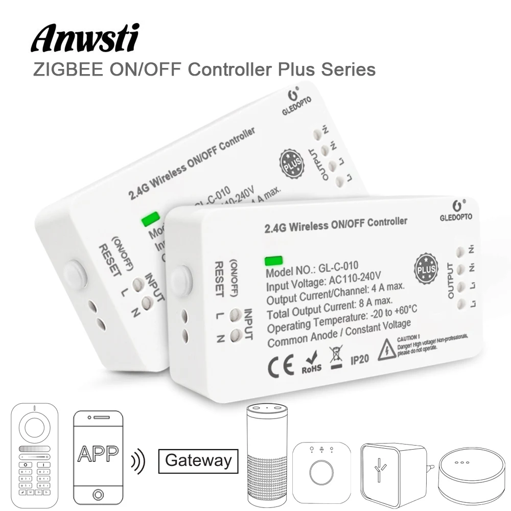 Gledopto Zigbee Smart Switch Controller Plus AC 110V 220V ON OFF APP Wireless Remote Control Work with Amazon Echo SmartThings
Gledopto Zigbee Smart Switch Controller Plus AC 110V 220V ON OFF APP Wireless Remote Control Work with Amazon Echo SmartThings