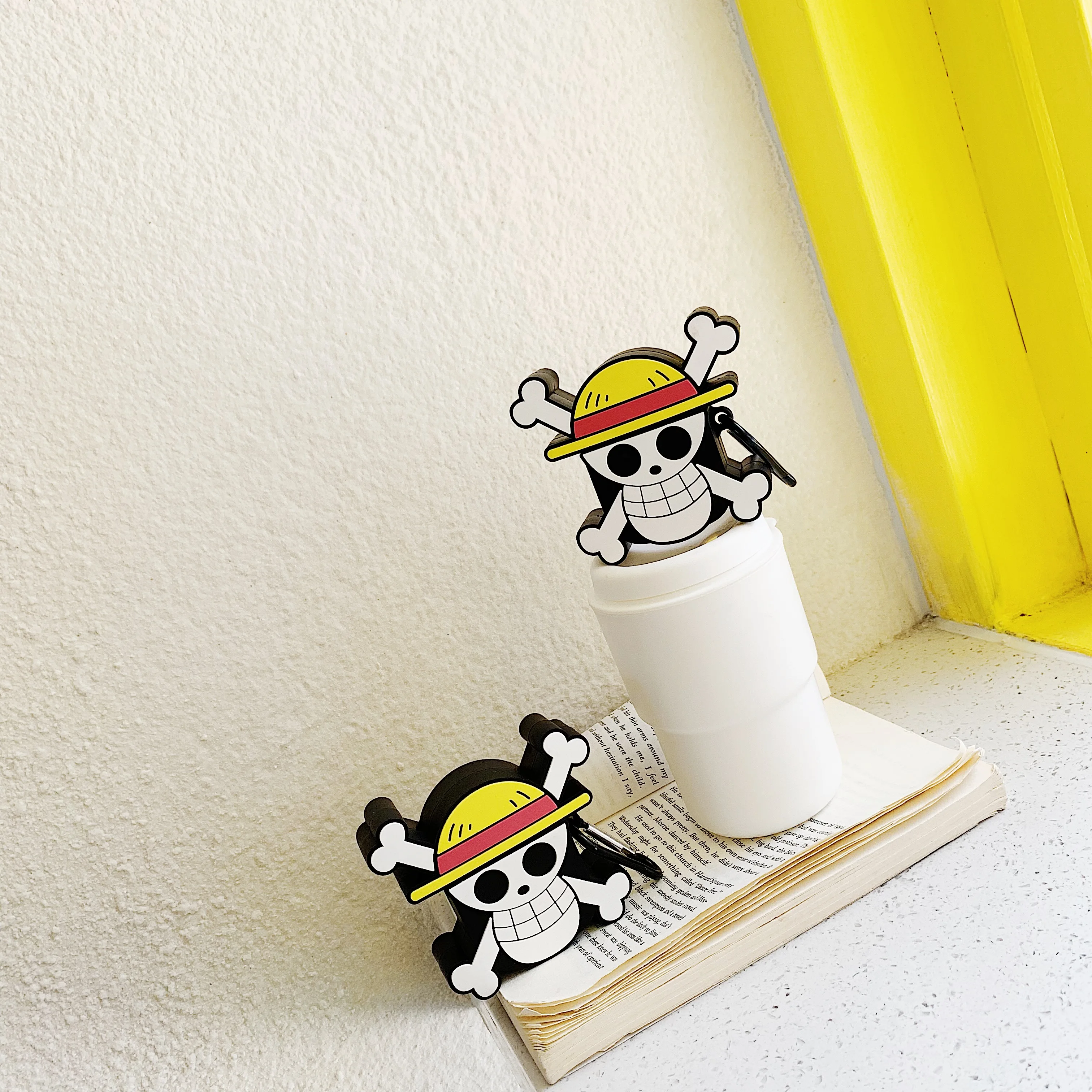 Чехол Skull Luffy для airpods 1 2 защитный чехол Apple Air pods мультяшный Цельный силиконовый