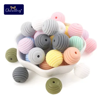 

Silicone Beads Teethers 15mm 20pcs DIY Threaded Silica Beads BPA Free 4-6 Months Spiral Food Grade Silicone Teething