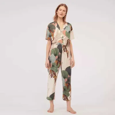 New Spring Autumn Women Flower Print Pajamas Fashion Female Two Pieces Set Short Sleeves Cotton Soft Casual Sleepwear Homewear
New Spring Autumn Women Flower Print Pajamas Fashion Female Two Pieces Set Short Sleeves Cotton Soft Casual Sleepwear Homewear