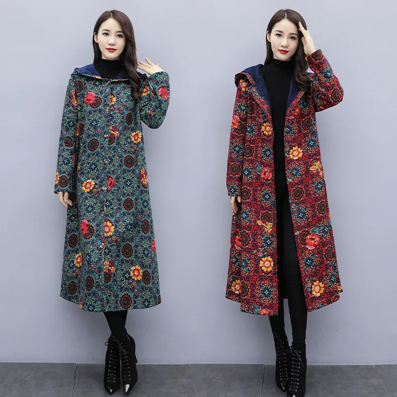 Photo Shoot 2019 Autumn And Winter Cotton Linen Brushed And Thick Large Size Dress Warm Cotton-padded Clothes Hooded Printed Mid
Photo Shoot 2019 Autumn And Winter Cotton Linen Brushed And Thick Large Size Dress Warm Cotton-padded Clothes Hooded Printed Mid