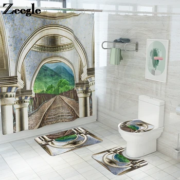 4PCS Printing Bathroom Carpet Bath Mat Set Absorbent Shower Curtain Toilet Rug Bathroom Decorative Floor Mat
4PCS Printing Bathroom Carpet Bath Mat Set Absorbent Shower Curtain Toilet Rug Bathroom Decorative Floor Mat