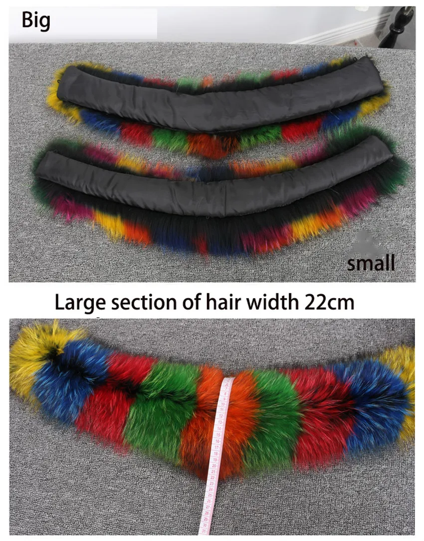 2019 fashion new authentic raccoon fur collar multicolor shawl