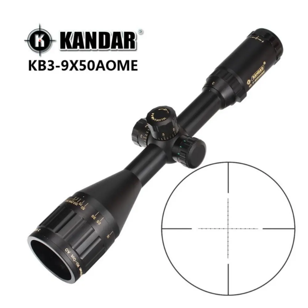 KANDAR 3-9x50 AOE Mil-dot Reticle RifleScope Locking Resetting Full Size Hunting Rifle Scope Tactical Optical Sight
KANDAR 3-9x50 AOE Mil-dot Reticle RifleScope Locking Resetting Full Size Hunting Rifle Scope Tactical Optical Sight