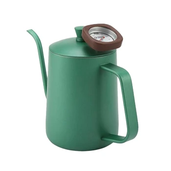 600Ml Stainless Steel Coffee Kettle Gooseneck Spout Teapot with Thermometer (Green)
600Ml Stainless Steel Coffee Kettle Gooseneck Spout Teapot with Thermometer (Green)