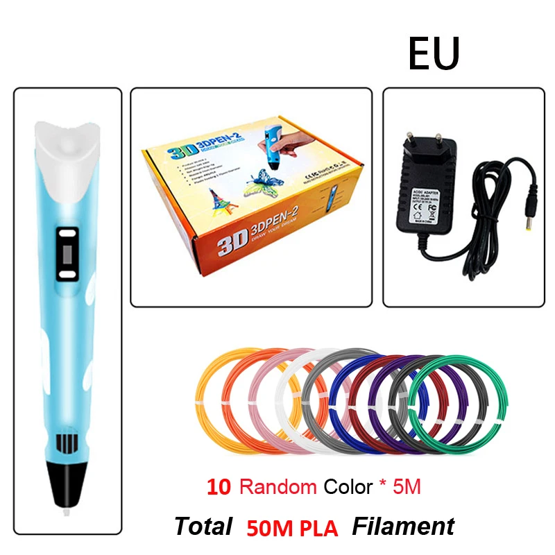 DIY 3D Printing Pen 12V 2A Smart 3D Pen 3D Graffiti Drawing Pen Stift PLA Filament For Kids Child Educational Toys Birthday Gift
DIY 3D Printing Pen 12V 2A Smart 3D Pen 3D Graffiti Drawing Pen Stift PLA Filament For Kids Child Educational Toys Birthday Gift