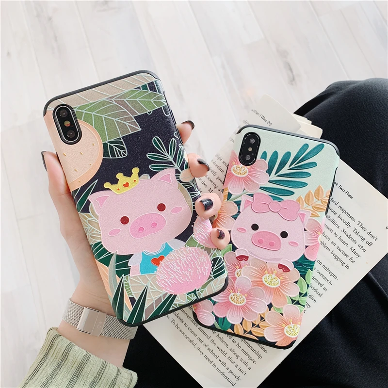 WTSZKL Cute embossed forest flower pig mobile phone case for iphone 6 6s 7 8 plus cartoon anti-fall shell for iphone X XR XS MAX
WTSZKL Cute embossed forest flower pig mobile phone case for iphone 6 6s 7 8 plus cartoon anti-fall shell for iphone X XR XS MAX