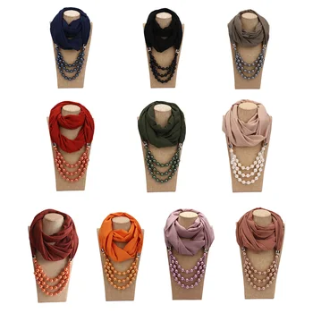 Necklace Scarf Hijab Scarf Women Scarves Fashion Scarf Bead Muslim Decorative Cap
Necklace Scarf Hijab Scarf Women Scarves Fashion Scarf Bead Muslim Decorative Cap
