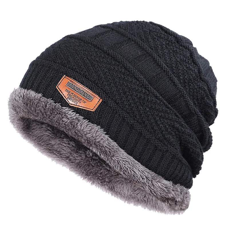 Winter new knitted men's hats plus velvet thickening outdoor warm and comfortable caps unisex leather label skullies beanie male
Winter new knitted men's hats plus velvet thickening outdoor warm and comfortable caps unisex leather label skullies beanie male