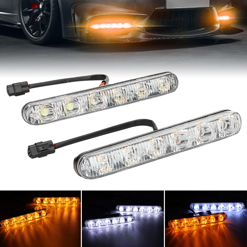 2PCS 30w 3000lm 6LED Sequential Car Running Light White Yellow Auto Turn Signal Light Driving Lamp for DC 12V Car Lighting
2PCS 30w 3000lm 6LED Sequential Car Running Light White Yellow Auto Turn Signal Light Driving Lamp for DC 12V Car Lighting