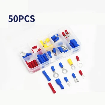 2020 New 50Pcs Assorted Crimp Terminals Set Kits Insulated Electrical Wiring Connectors Insulated Cord Pin End Terminal Kit
2020 New 50Pcs Assorted Crimp Terminals Set Kits Insulated Electrical Wiring Connectors Insulated Cord Pin End Terminal Kit