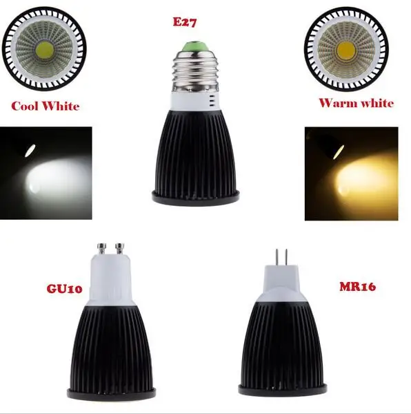 

MR16 GU10 E27 E14 GU5.3 COB Dimmable Spotlight 5W 7W 9W LED Bulb AC 220v 110v 12v Warm Cold White led bulbs lamp light CE&ROHS