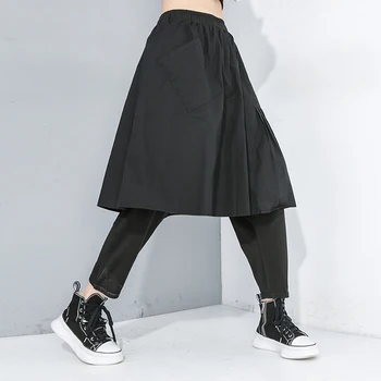 Korea High Elastic Waist Black Long Split Joint False Two Trousers New Loose Fit Pants Women Fashion Spring Autumn 2020 1R185
Korea High Elastic Waist Black Long Split Joint False Two Trousers New Loose Fit Pants Women Fashion Spring Autumn 2020 1R185