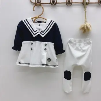 College Style Autumn Kids Girls Dress Baby Girl Long Sleeve Navy Collar Dress + Leggings Children Girls Outfits 0-24M
College Style Autumn Kids Girls Dress Baby Girl Long Sleeve Navy Collar Dress + Leggings Children Girls Outfits 0-24M