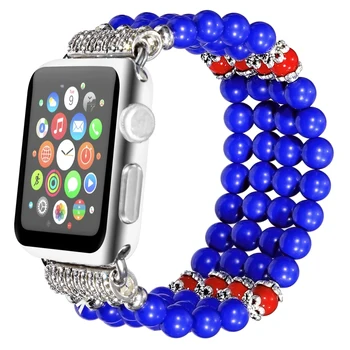Blue Bracelet for Apple Watch Band 40mm/38mm Luxury Handmade Beads Wrist Strap Replacement with Stainless Steel Adapter
Blue Bracelet for Apple Watch Band 40mm/38mm Luxury Handmade Beads Wrist Strap Replacement with Stainless Steel Adapter