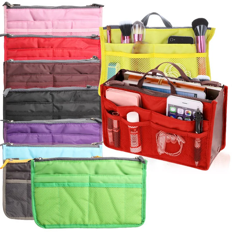 

1Pc Felt Fabric Multifunction Cosmetic Bag Storage Pouch Makeup Container Purse Insert Bags Handbag Home Organizer