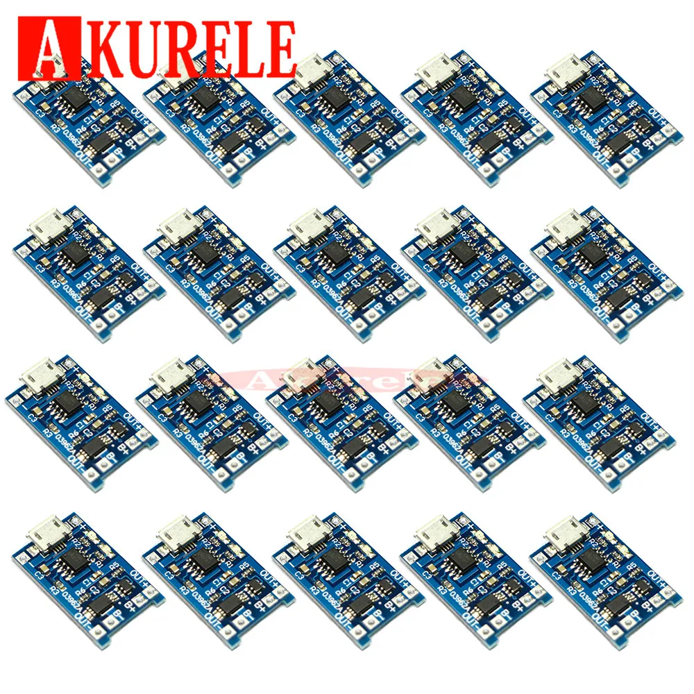 50PCS 5V 1A Micro USB 18650 Lithium Battery Charging Board Charger Module+Protection Dual Functions TP4056 
50PCS 5V 1A Micro USB 18650 Lithium Battery Charging Board Charger Module+Protection Dual Functions TP4056