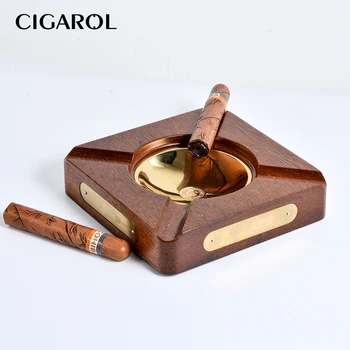 CIGAROL Square Metal Cigar Ashtray with 4 Holders for Business Meeting Party Club Solid Wood Cigar Ashtary 
CIGAROL Square Metal Cigar Ashtray with 4 Holders for Business Meeting Party Club Solid Wood Cigar Ashtary