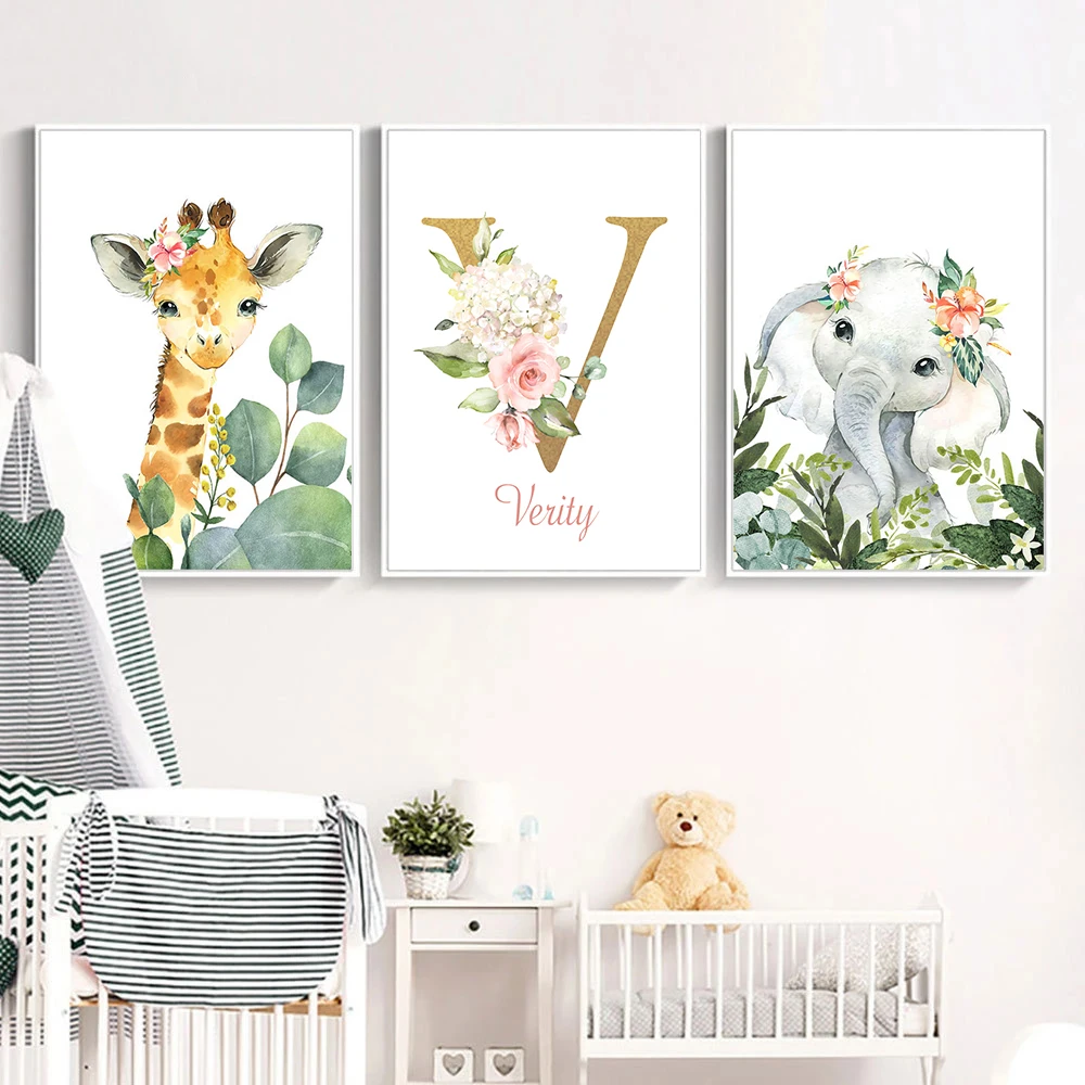 Nursery Personalized Poster Custom Baby Name Wall Art Print Plant Leaves Animals Canvas Painting Decoration Kids Bedroom Picture
Nursery Personalized Poster Custom Baby Name Wall Art Print Plant Leaves Animals Canvas Painting Decoration Kids Bedroom Picture