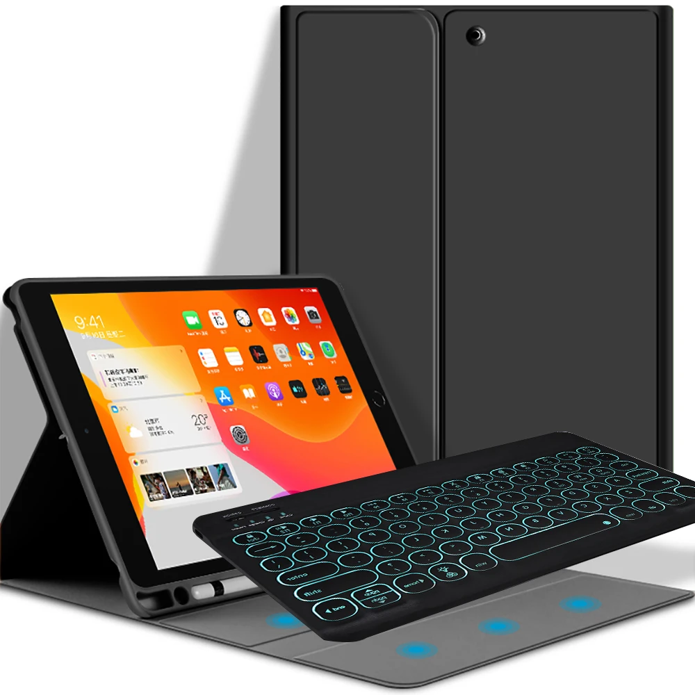 Case for iPad Air 1 2 / iPad Pro 9.7 / iPad 9.7 2017/2018 Tablet Keyboard Case with Pencil Holder Backlit English Keyboard
Case for iPad Air 1 2 / iPad Pro 9.7 / iPad 9.7 2017/2018 Tablet Keyboard Case with Pencil Holder Backlit English Keyboard